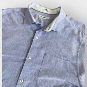 Tommy Bahama Light Purple Linen Blend Long Sleeve Button Down Shirt XL